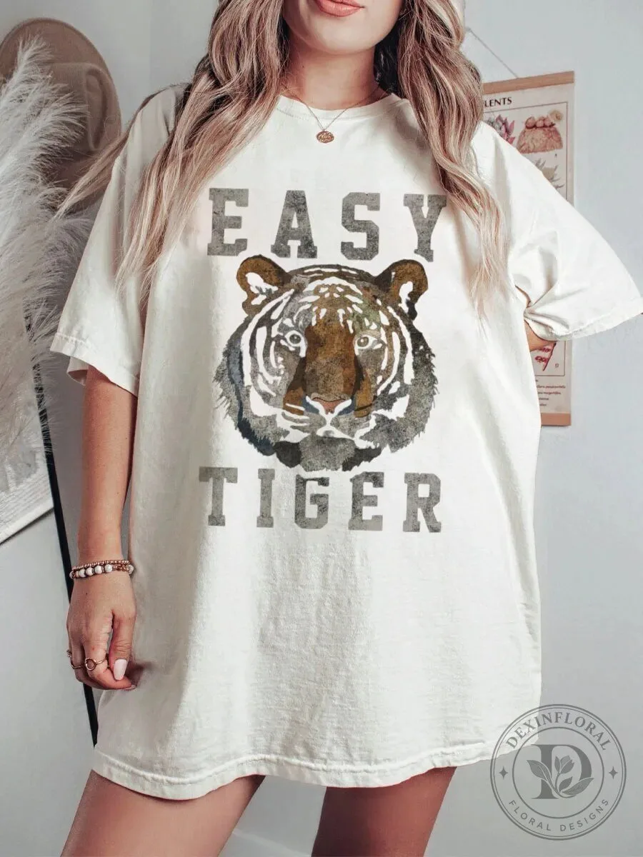 Easy Tiger Watercolor Graphic Vintage Style Women's T-Shirt