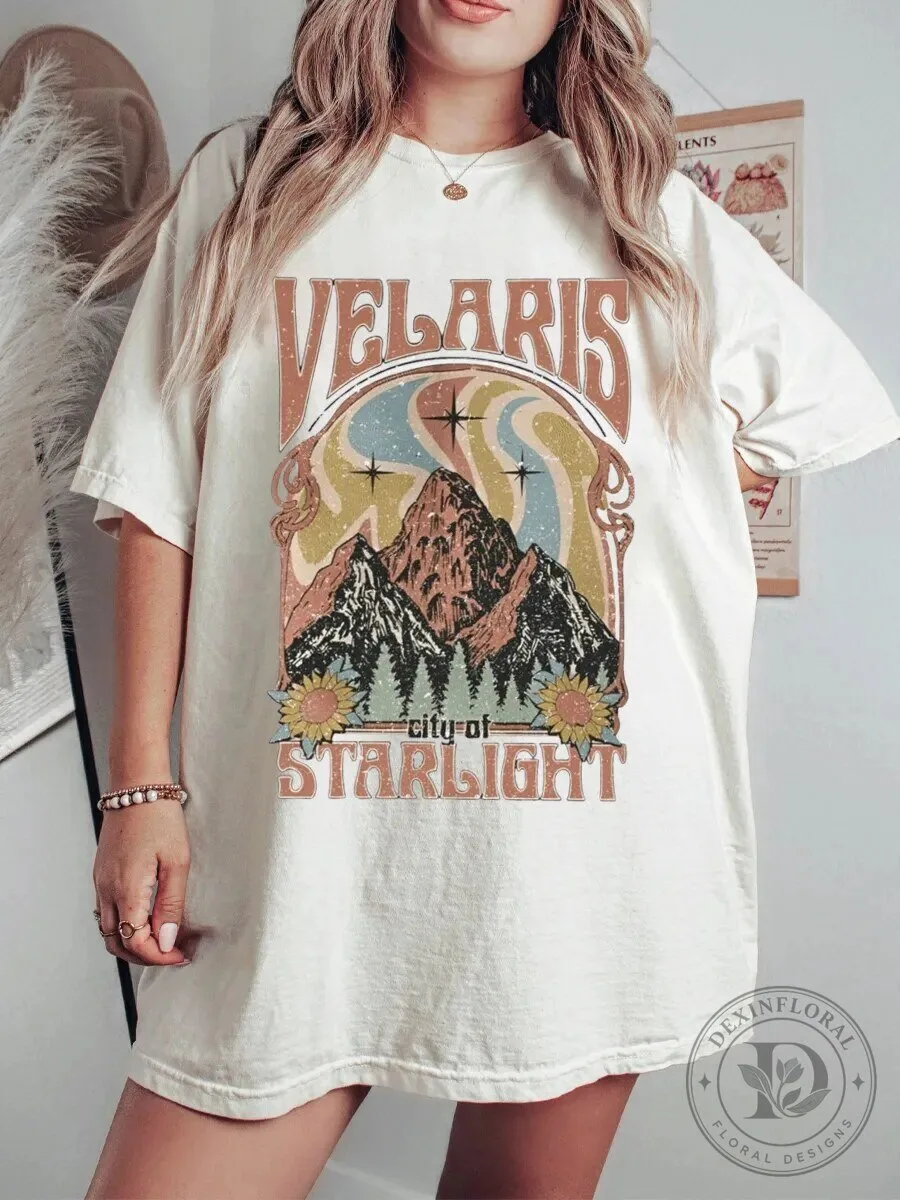 Velaris City Of Starlight Vintage Mountain Landscape Graphic T-Shirt
